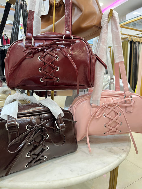 Cross Tie Decor Ladies Hobo Shoulder Bags